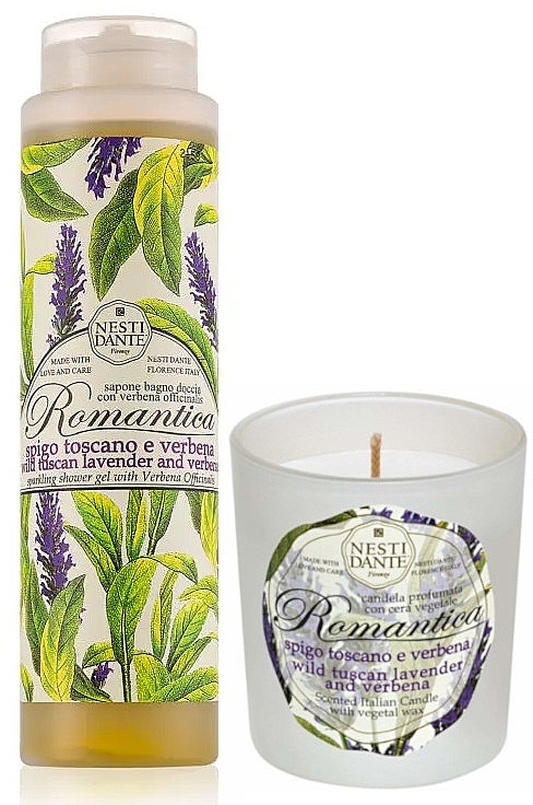 Набір - Nesti Dante Romantica Tuscan Lavender & Verbena (liquid/300ml + candle/160g) — фото N1