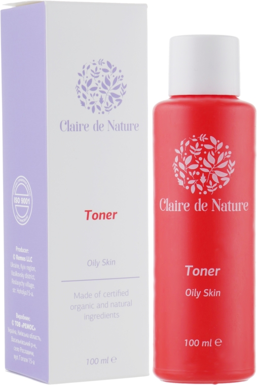 Тонік для обличчя для жирної шкіри - Claire de Nature Toner