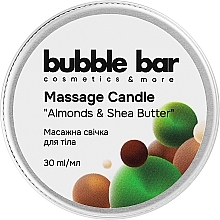 Парфумерія, косметика Масажна свічка для тіла "Мигдаль та олія Ши" - Bubble Bar Massage Candle