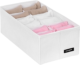 Органайзер для хранения с 12 ячейками, белый 30х15х10 см "Home" - MAKEUP Drawer Underwear Organizer White — фото N1