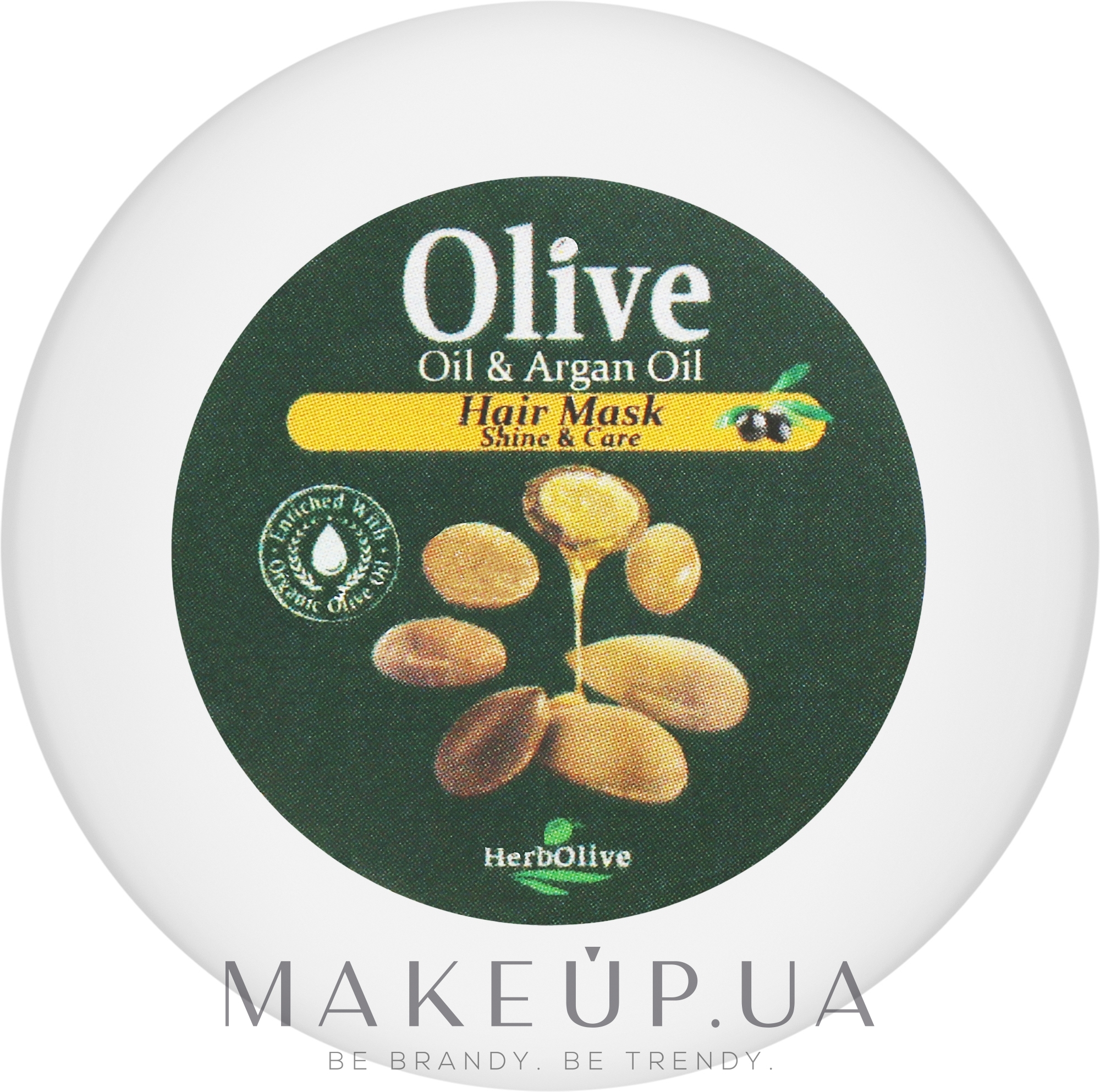 Маска для волос с маслом арганы - Madis HerbOlive Olive & Argan Oil Hair Mask Shine & Care (мини) — фото 20ml