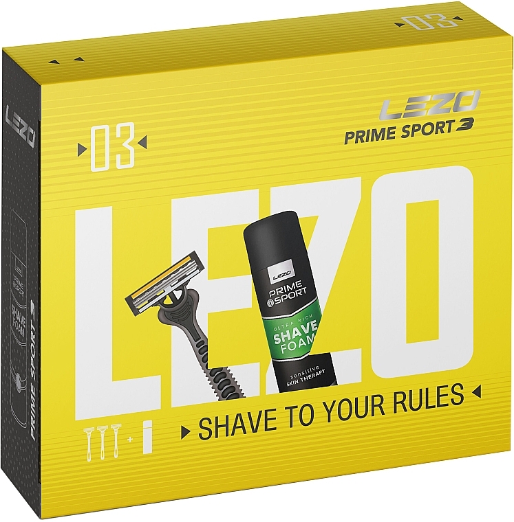 Набір - Lezo Box Prime Sport Protect (sh/foam/200ml + razor/3pcs) — фото N1