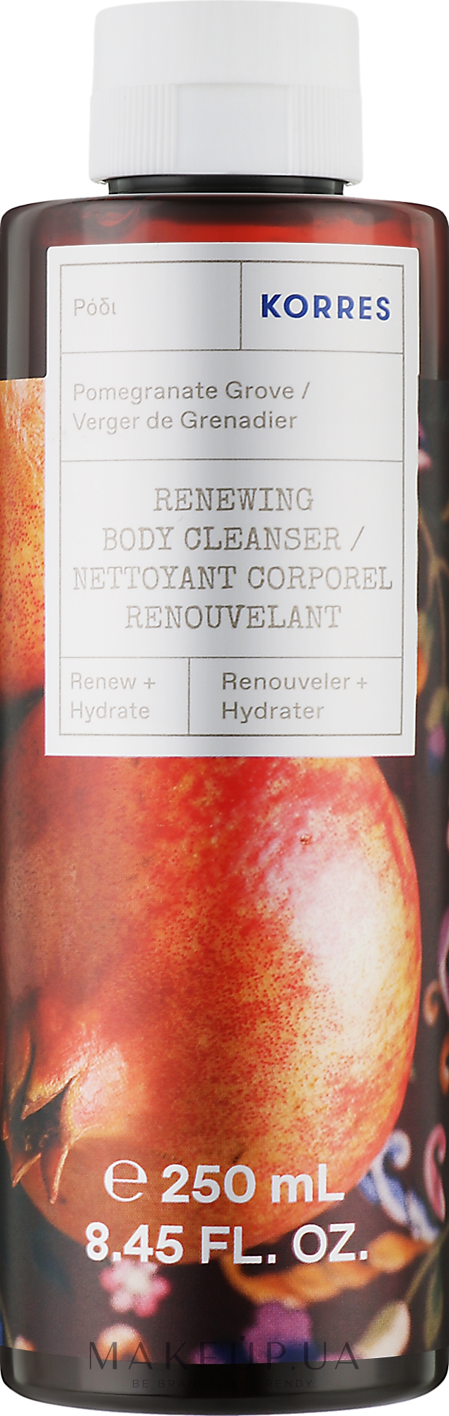 Відновлювальний гель для душу «Гранат» - Korres Pomegranate Renewing Body Cleanser — фото 250ml