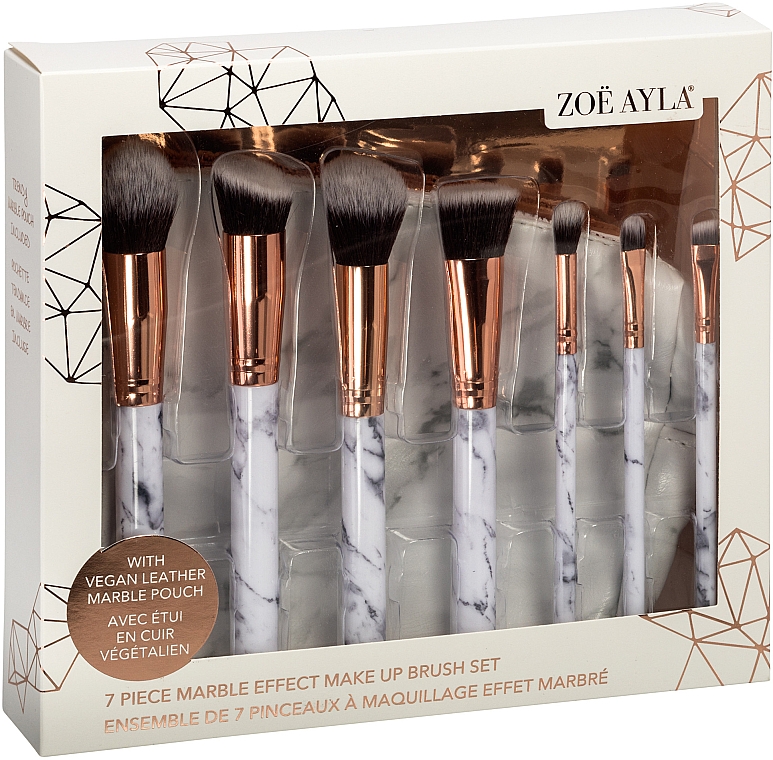Набор кистей для макияжа в косметичке, 7 шт - Zoe Ayla Cosmetics Makeup Brush Set — фото N1