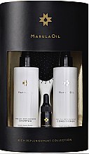 Духи, Парфюмерия, косметика Набор - Paul Mitchell Marula Oil Rich Replenishment (shm/220ml + cond/220ml + oil/7ml + brush)