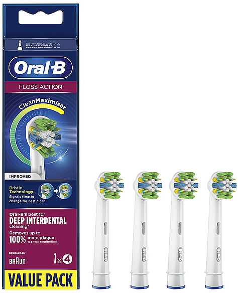 Змінна насадка для електричної зубної щітки, 4 шт. - Oral-B Floss Action Clean Maximiser — фото N1
