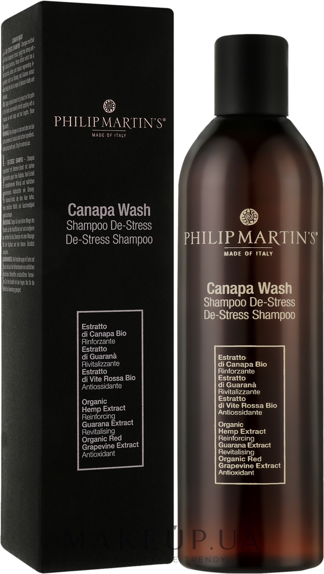 Шампунь антистресс для волос - Philip Martin's Canapa Wash De-Stress Shampoo — фото 250ml