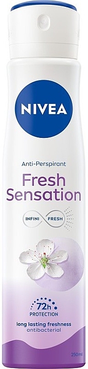 Дезодорант-антиперспірант спрей для жінок - NIVEA Fresh Sensation Antiperspirant Antibacterial — фото N1