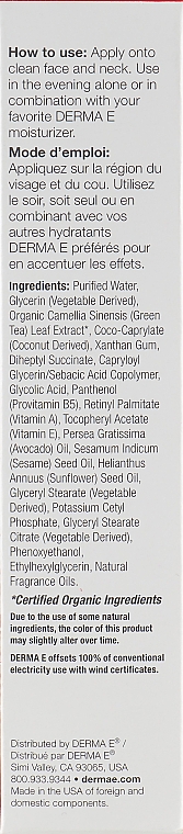 Ночная сыворотка с витамином А против морщин - Derma E Anti-Wrinkle Regenerative Serum — фото N3