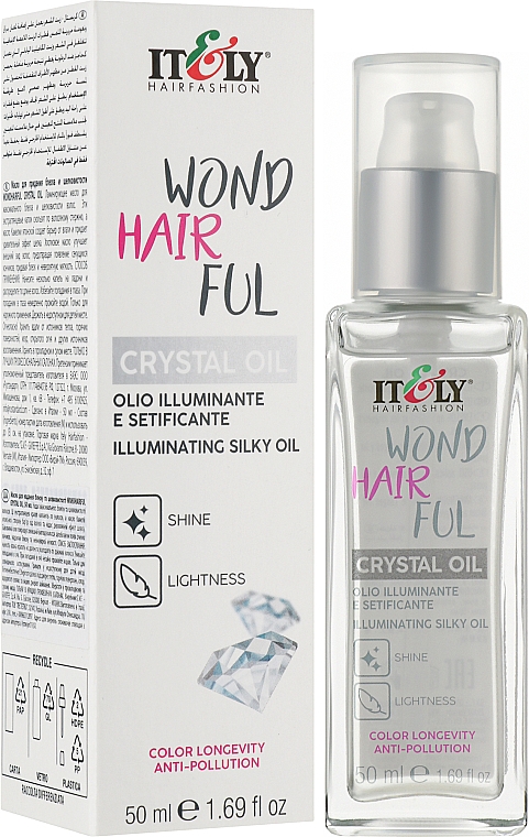 Олія для блиску й шовковистості волосся - Itely Hairfashion WondHairFul Crystal Oil — фото N2
