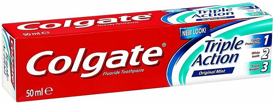 Зубная паста "Тройное действие" комплексная для всей семьи - Colgate Triple Action Original Mint Toothpaste — фото N1