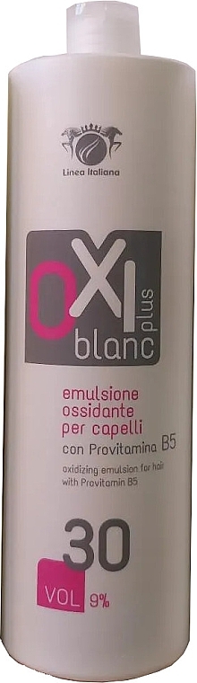 Окисляющая эмульсия с провитамином В5 - Linea Italiana OXI Blanc Plus 30 vol. (9%) Oxidizing Emulsion — фото N1