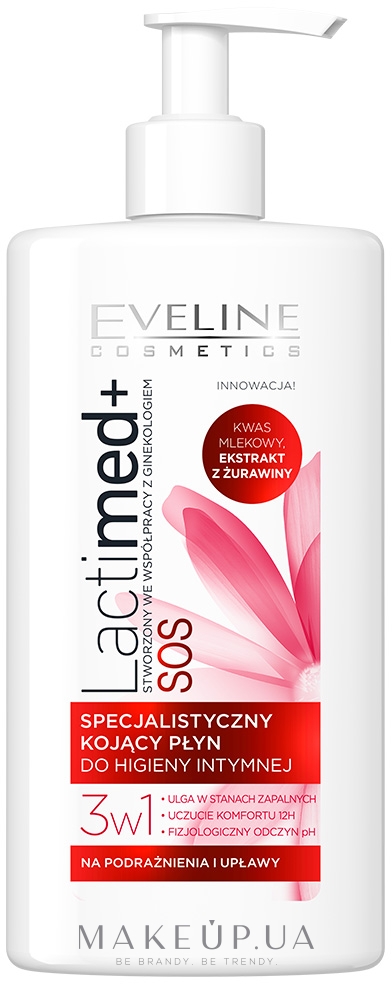 Успокаивающий гель для интимной гигиены 3 в 1 - Eveline Cosmetics Lactimed+ SOS Soothing Intimate Gel — фото 250ml