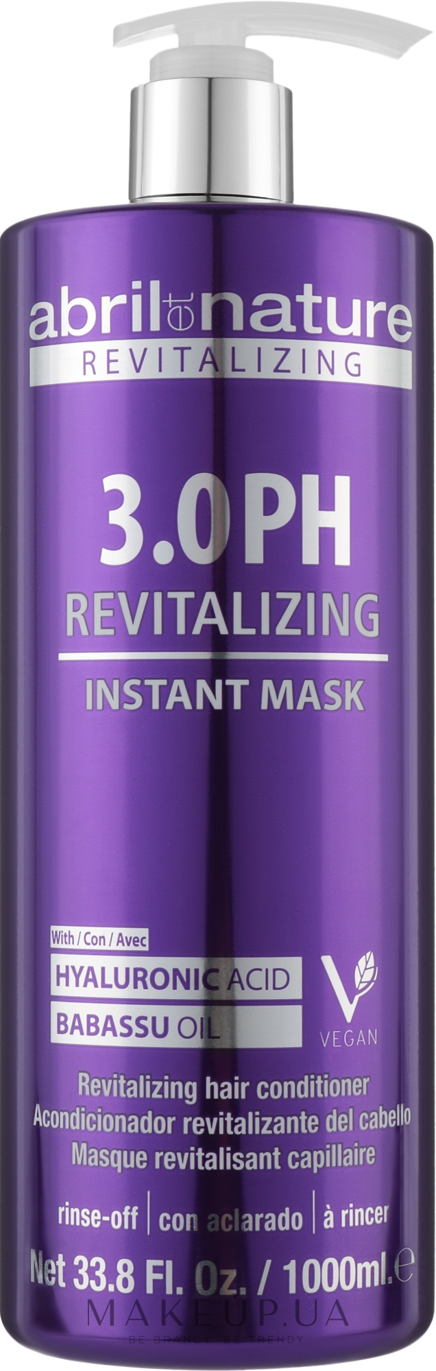 Відновлювальна маска для волосся - Abril et Nature 3.0 PH Revitalizing Instant Mask — фото 1000ml