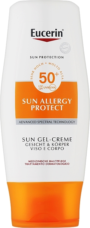 Сонцезахисний крем-гель для тіла з фактором УФ-захисту SPF 50 для шкіри, схильної до сонячної алергії - Eucerin Sun Allergy Sun Protection Creme-Gel SPF 50