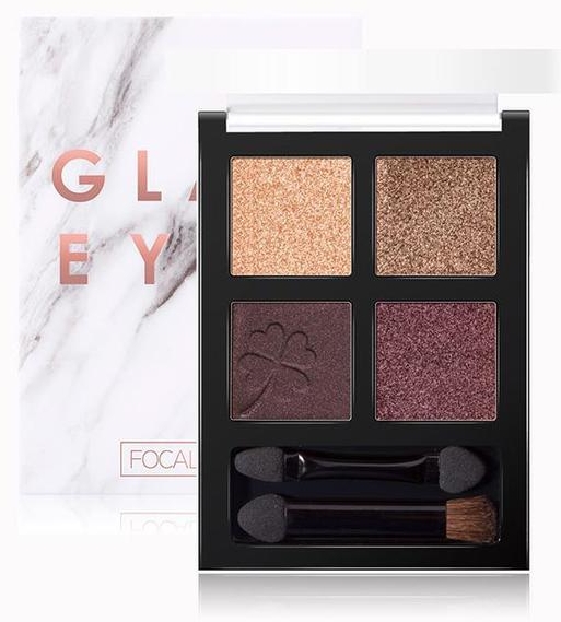 Тени для век - Focallure 4 Pan Eyeshadow Glam Eyes Palette