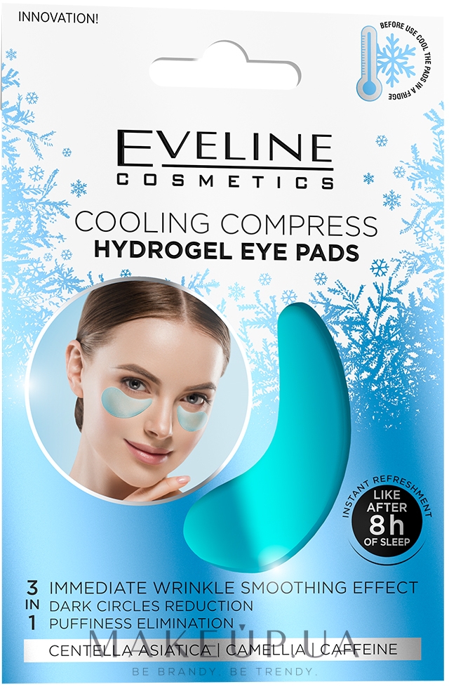 Охлаждающие патчи под глаза - Eveline Cosmetics Cooling Compress Hydrogel Eye Pads — фото 2шт