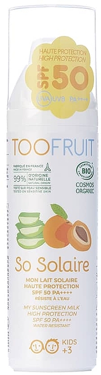 Солнцезащитное молочко-флюид для тела "Абрикос-Алоэ вера" - Toofruit Protection Sunscreen Milk SPF 50