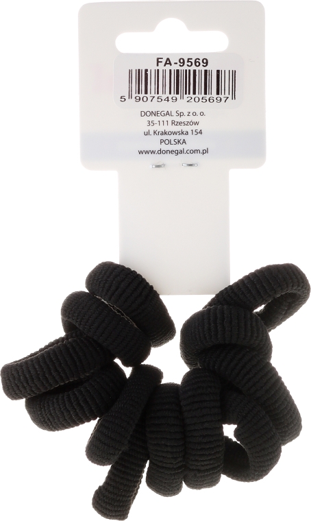 Резинки для волос маленькие 12 шт, черные - Donegal — фото N2