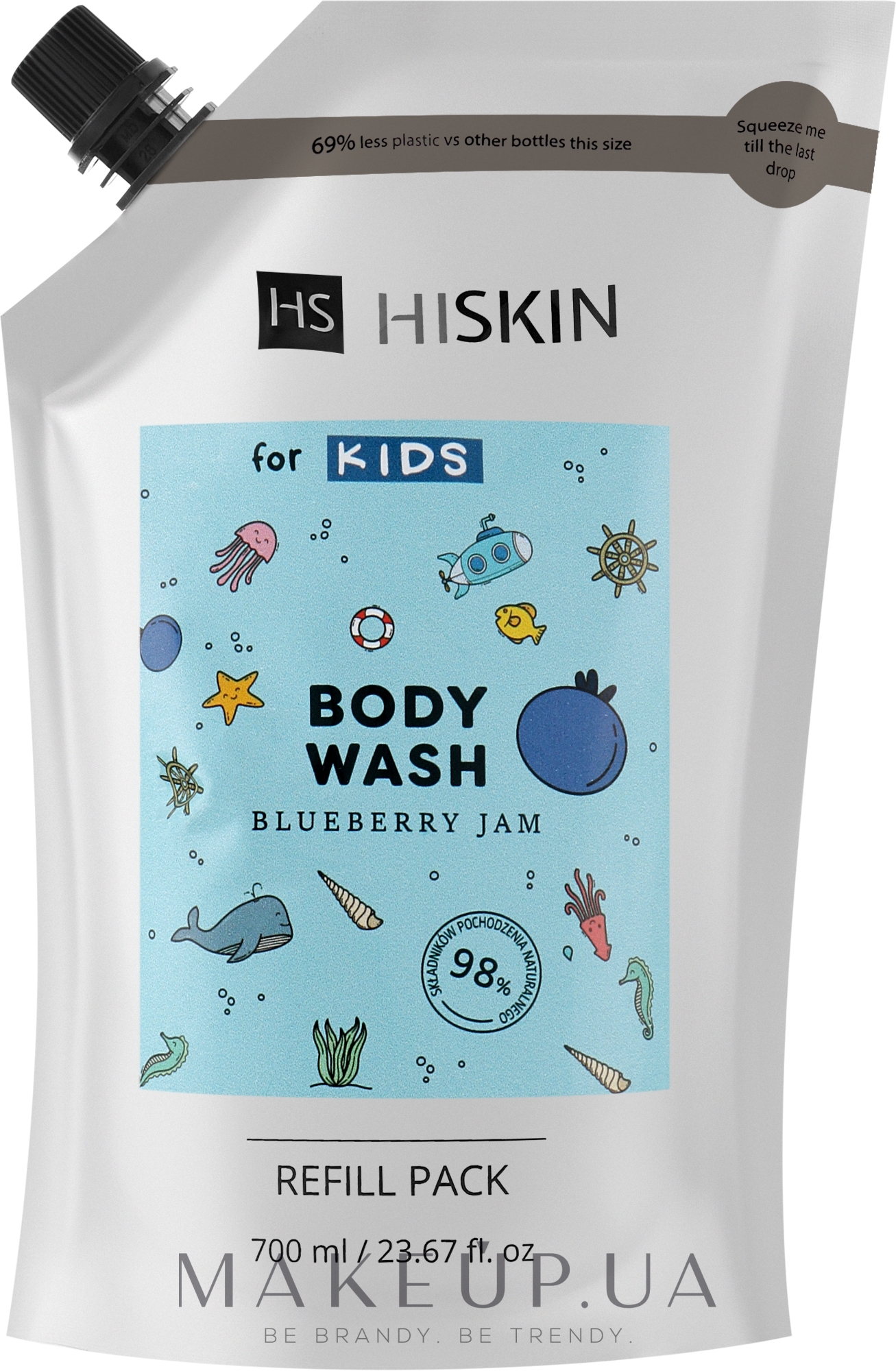 Дитячий гель для душу "Чорничний джем" - HiSkin Kids Body Wash Blueberry Jam (запасний блок) — фото 700ml