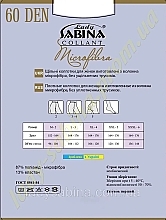 Колготы женские "Microfibra" 60 Den, beige - Lady Sabina — фото N4