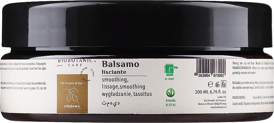 Бальзам для волос с льняным маслом - BioBotanic Silk Down Smoothing Balm — фото N1