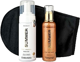 Набор для автозагара "Summer" - MODAY Gift Tanning Set (mouss/150ml + shimer/100ml + mitt/1pc.) — фото N6