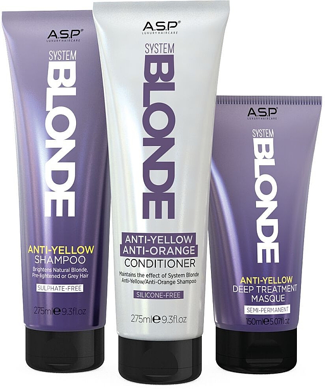 Набор - Affinage Salon Professional System Blonde Anti-Yellow Rescue Kit (sh/275ml + cond/275ml + mask/150ml) — фото N2