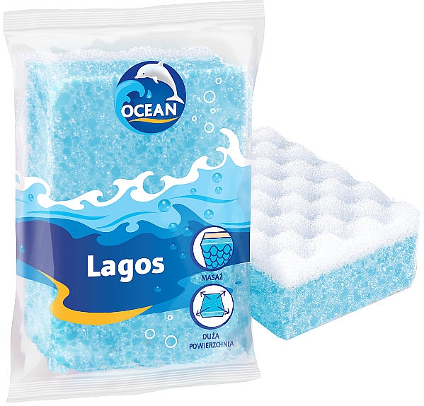 Губка массажная для купания "Lagos" голубая - Ocean