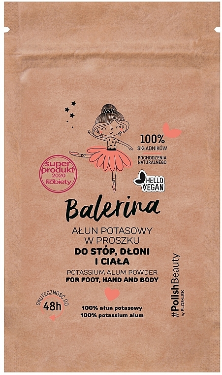 Порошок для ног, рук и тела - Floslek Balerina Potassium Alum Powder For Foot, Hand And Body — фото N1