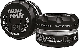Віск для фарбування волосся - Nishman Coloring Hair Styling Wax C3 Black — фото N1