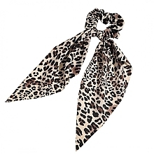 Парфумерія, косметика Резинка для волосся зі стрічкою, леопардовий принт - Ecarla
