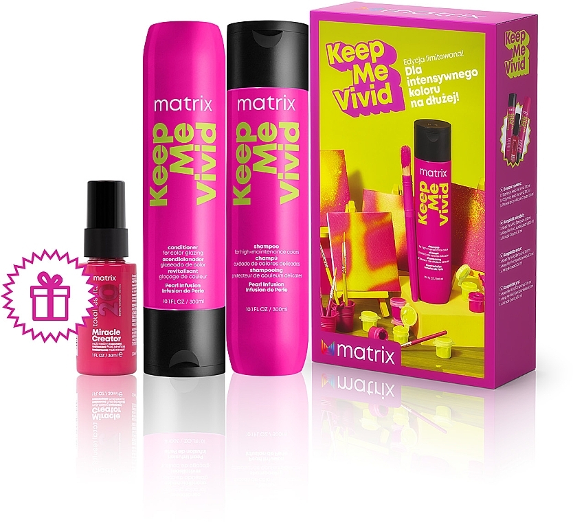 Набор - Matrix Keep Me Vivid (shmp/300ml + cond/300ml + spray/30ml) — фото N1