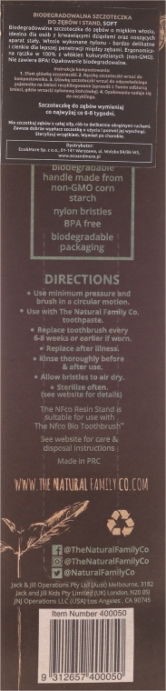 Зубная щетка с подставкой "Слоновая кость", мягкая - The Natural Family Co Bio Brush & Stand Ivory Desert — фото N2
