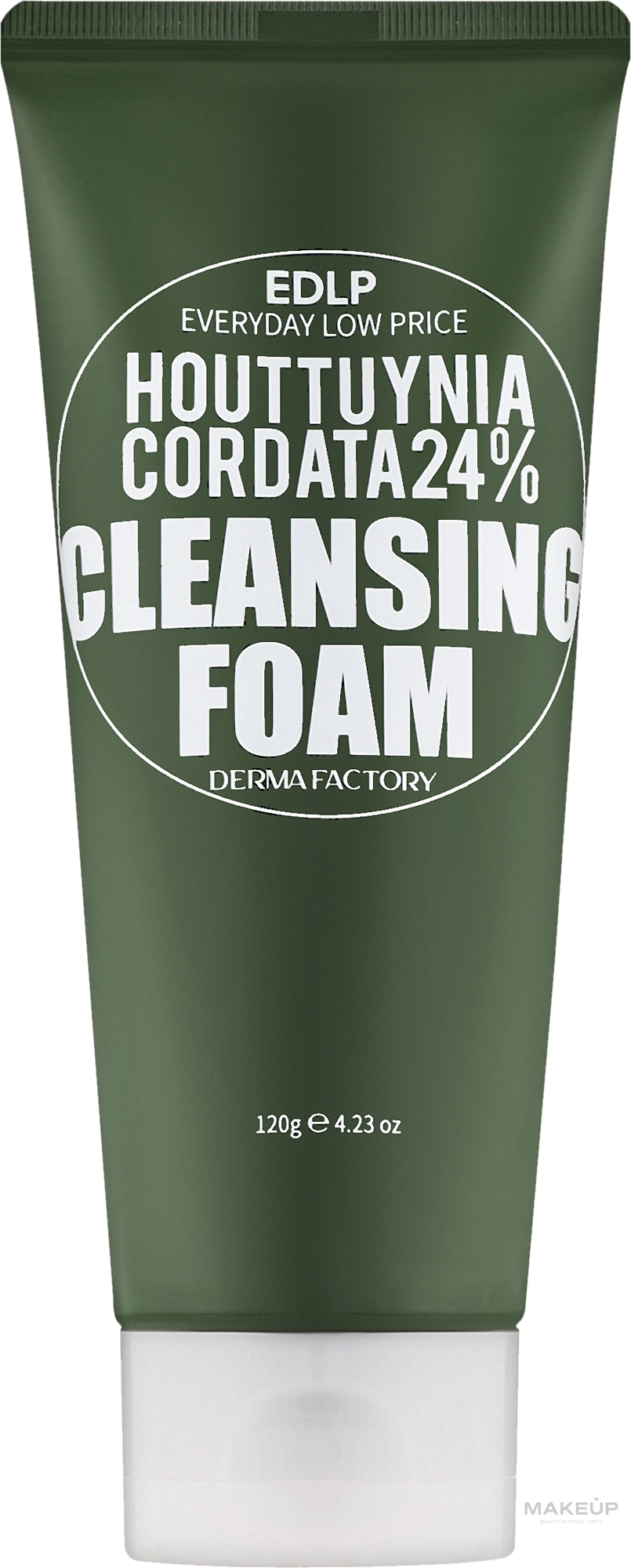 Пенка для умывания лица с экстрактом цветка хауттюйнии - Derma Factory Houttuynia Cordata 24% Cleansing Foam — фото 120g