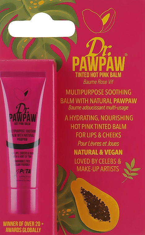 Бальзам для губ "Пікантний рожевий" - Dr. PAWPAW Hot Pink Balm — фото N2