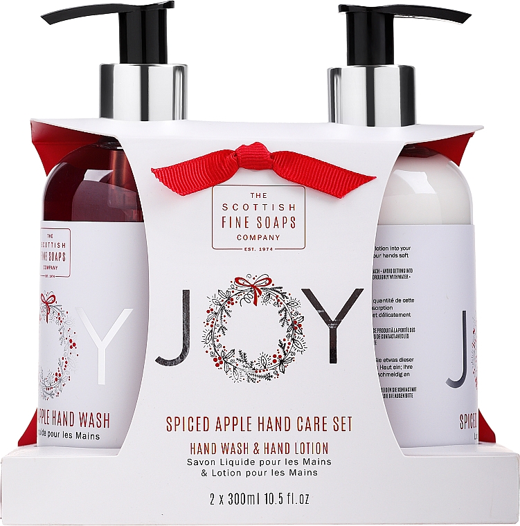 Набор - Scottish Fine Soaps Joy Spiced Apple Hand Care Set (h/wash/300ml + h/lot/300ml) — фото N1