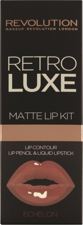 Набор для макияжа губ - Makeup Revolution Retro Luxe Matte Lip Kit (lipstick/5.5ml + l/pencil/1g) — фото N1