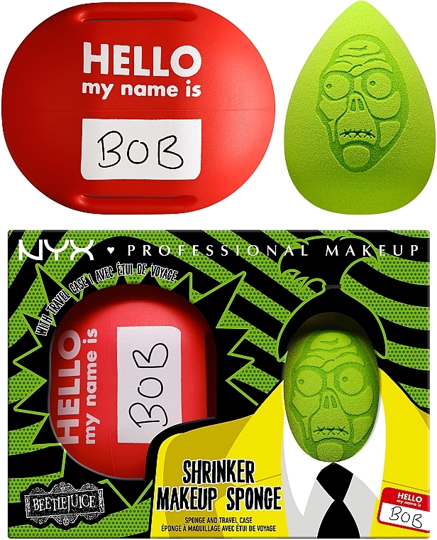 Спонж для макияжа в футляре - NYX Professional Makeup Beetlejuice Shrinker Makeup Sponge & Travel Case — фото N4