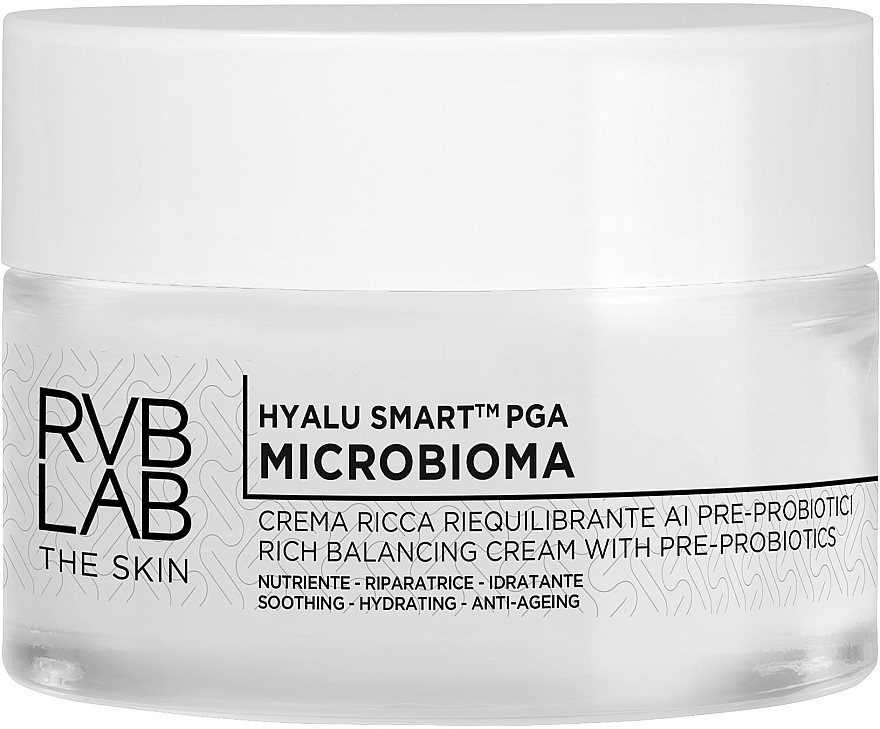 Насичений живильний і відновлювальний крем для сухої, чутливої шкіри - RVB LAB Microbioma Rich Balancing Cream With Pre-Probiotics — фото N1