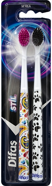 Набір зубних щіток "Soft", турецький огірок + лапки - Difas Stil  — фото N1