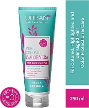 Шампунь для захисту кольору волосся - Urban Pure Coconut & Aloe Vera Hair Shampoo — фото N2