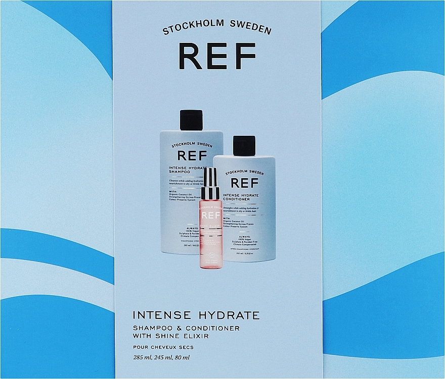 Набор "Увлажнение волос" - REF Intense Hydrate Gift Box (shm/285ml + cond/245ml + elixir/80ml) — фото N1