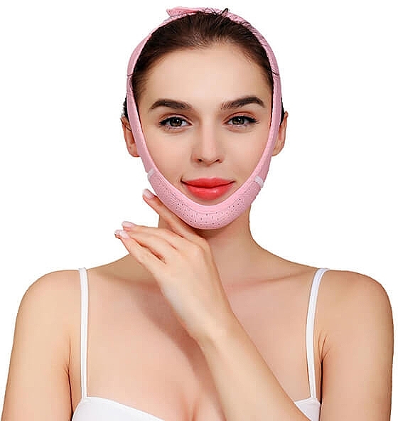 Маска, моделирующая овал лица дышащая, розовая - Yeye V-line Mask — фото N2