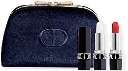 Парфумерія, косметика Набір - Dior Rouge Set (lipstick/3.5g + l/balm/3.5g + bag/1pcs)