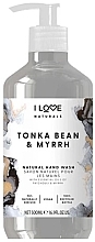 Зволожувальне рідке мило для рук "Боби тонка та мирра" - I Love Naturals Tonka Bean & Myrrh Hand Wash — фото N1