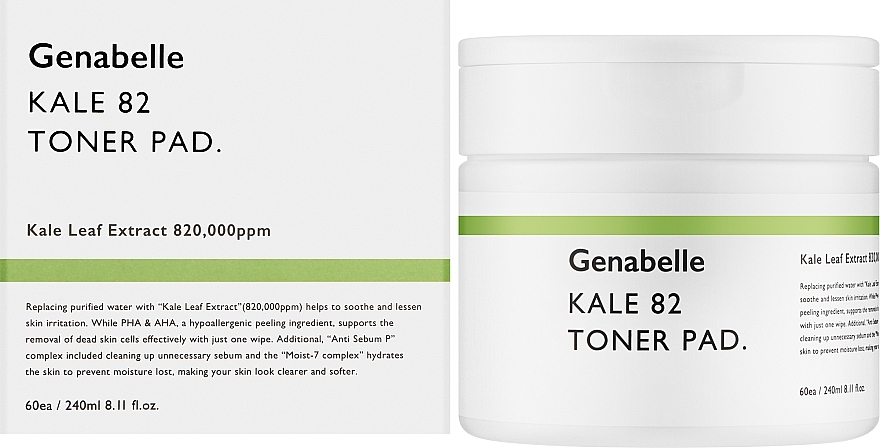 УЦЕНКА Пады-тонер для увлажнения и эксфолиации - Genabelle Toner Pad Kale 86 * — фото N2