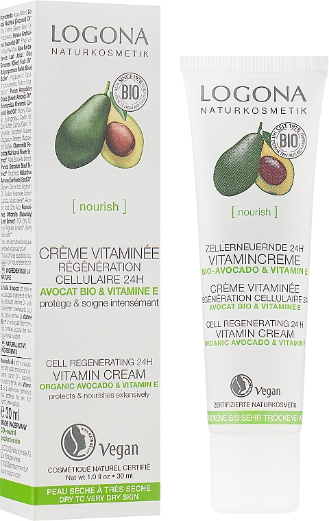 Био-крем витаминный питательный "Интенсивная терапия" - Logona Facial Care Vitamin Cream Organic Avocado