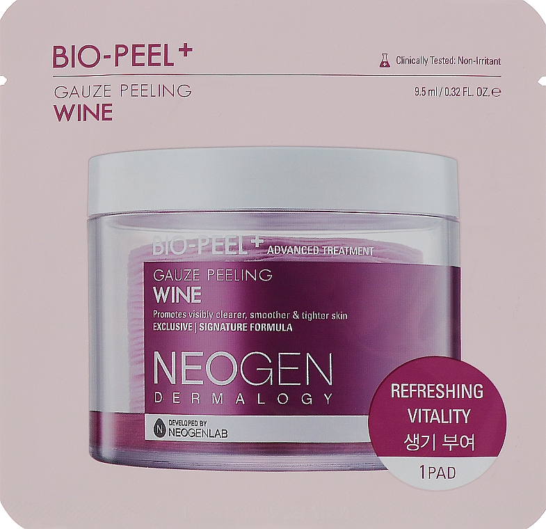 Пилинговые диски с экстрактом красного вина - Neogen Dermalogy Bio-Peel Gauze Peeling Wine — фото N2