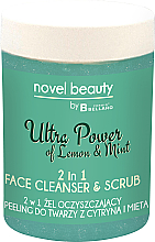 Очищувальний гель-скраб для обличчя 2в1 "Лимон і м'ята" - Fergio Bellaro Novel Beauty Ultra Power Face Cleancer & Scrub — фото N1